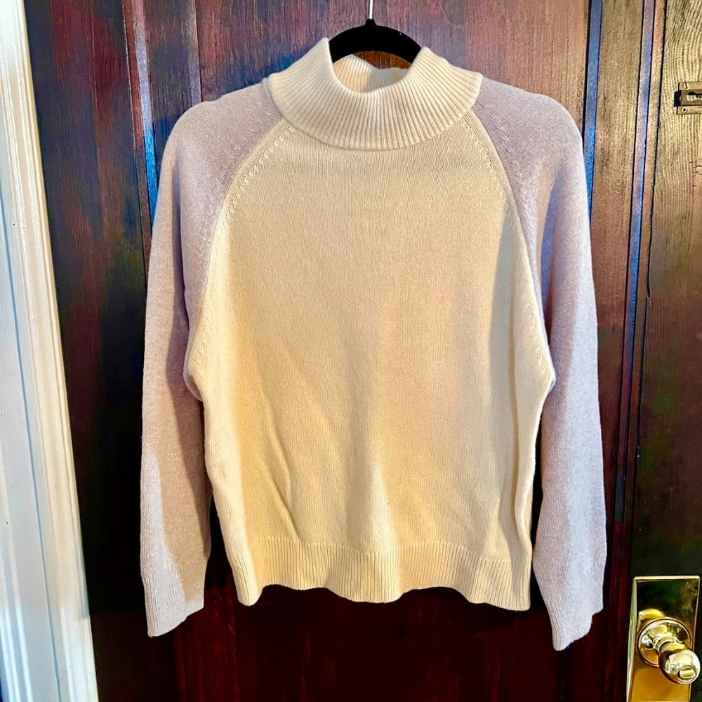 Club Monaco Wool Pullover Sweater - Pale Yellow W/Grey Sleeves (Like New, Small)